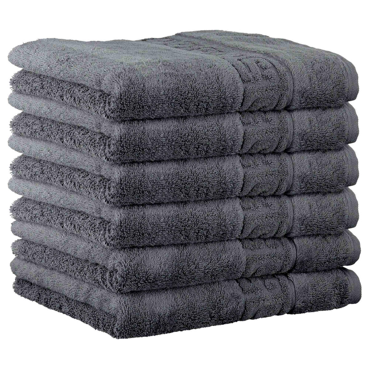 GÄSTETUCH 6er Pack 100% Baumwolle, Anthrazit, 30 x 50 cm - Anthrazit, Naturmaterialien (30/40cm) - Cawoe