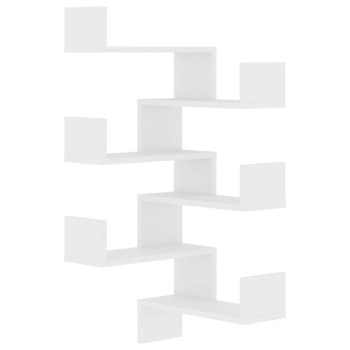 WAND-ECKREGALE 2 Stk. Weiß 40x40x50 cm Holzwerkstoff - Weiß, Holzwerkstoff (40/50/40cm) - furnicato