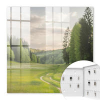 SCHLÜSSELBOX Weiß 30x30 cm – Türöffnung nach rechts - Idyllische Landschaft - Grün, Metall (30/30/5cm) - TULUP