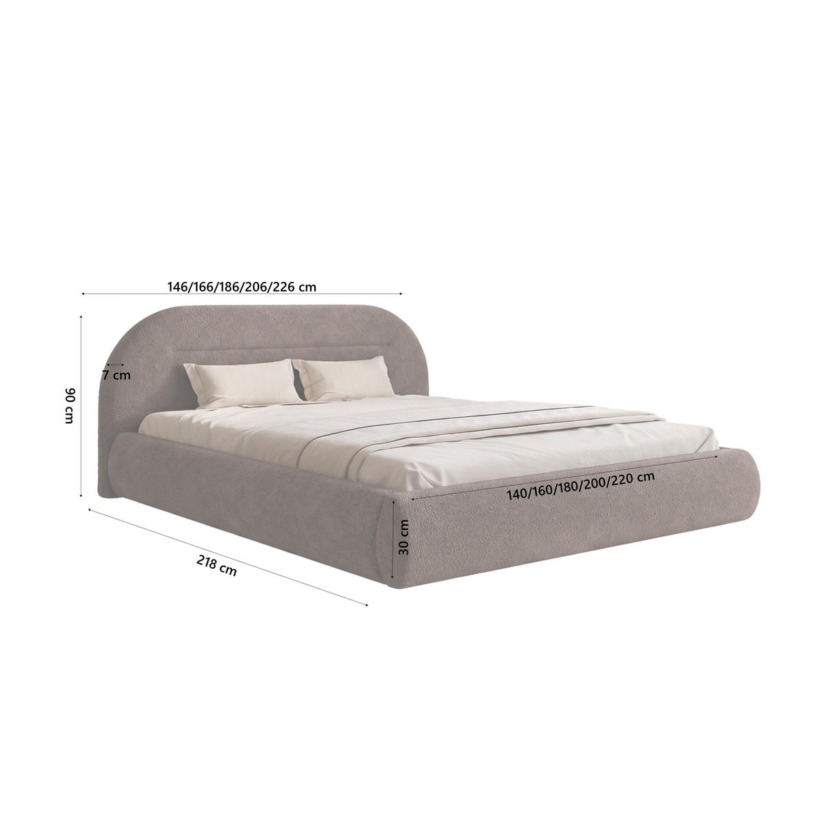 POLSTERBETT AMORIS 120x200 cm, Braun - Braun, Textil (200/120cm) - Fedve