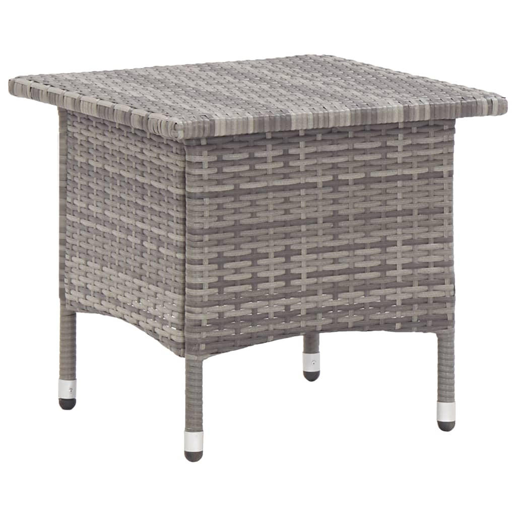 BEISTELLTISCH Grau 50/50/47 Cm Poly Rattan - Grau, Kunststoff (50/50/47cm) - vidaXL