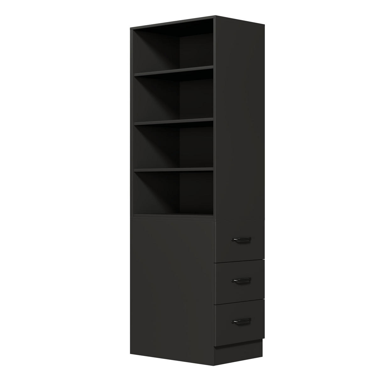 ORGANIZÉRY do kuchynských skriniek z drevotriesky, 60/38/180 cm čierny, s bočnými zásuvkami - čierna, kompozitné drevo (60/180/38cm) - BEAOK