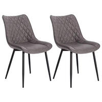 ESSSTUHL 2er-Set Dunkelgrau aus Kunstleder mit Metallbeinen - Dunkelgrau, Kunststoff (40.5/85.5/46cm) - MIVRAY