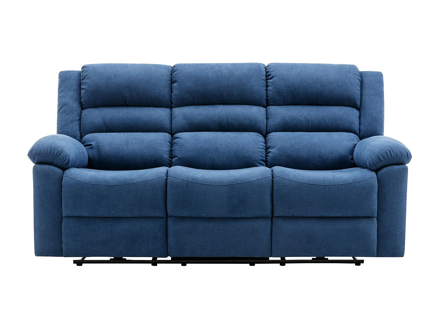 RELAXSOFA - 3 Personen - stoff - blau Burolo - Blau, Textil (199/103/95cm) - Vente-Unique