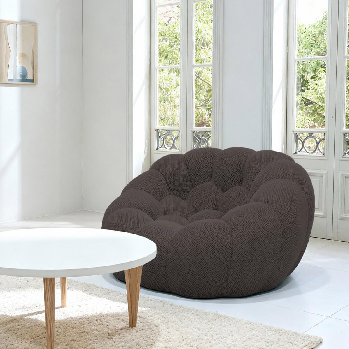 WOHNZIMMERSESSEL Cocoon 1-Sitzer - Schokolade - Dunkelbraun, Textil (120/75/113cm) - COCO Living