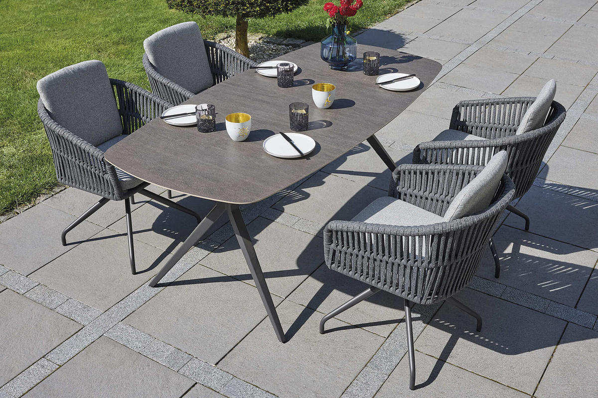 GARTENSTUHL Tago 77x59x62 cm, Metall, Anthrazit - Anthrazit, Metall (59/77/62cm) - dasmöbelwerk