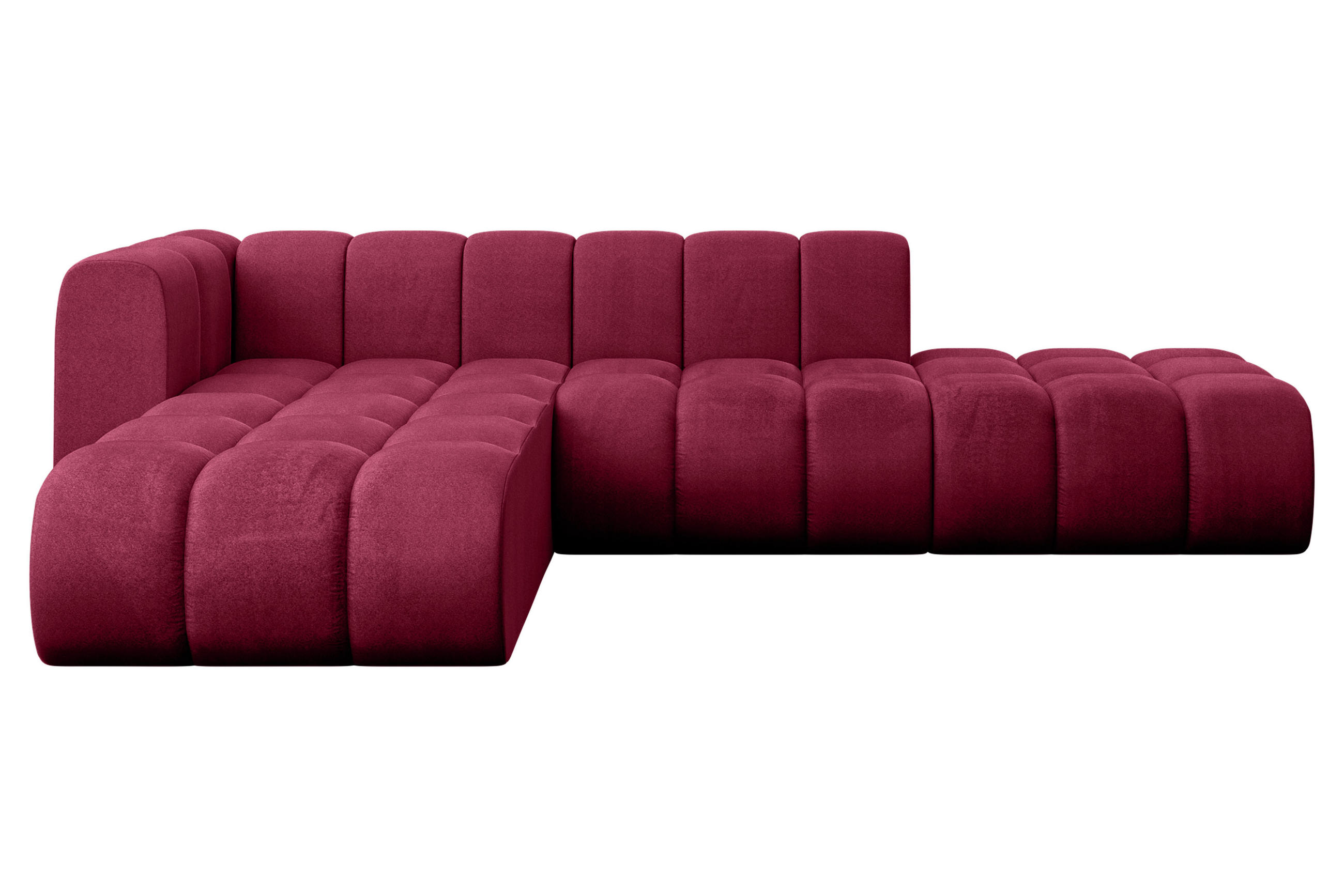 ECKSOFA modulares Sofa Zuvon-L1 - 296x177x70 cm Bordeauxrot - Bordeaux, Holzwerkstoff/Textil (296/177cm) - ALTDECOR