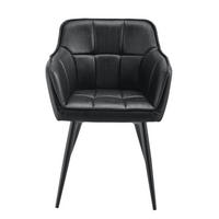 ARMLEHNSTUHL Birmingham - Schwarz, Textil/Metall (57/81/53cm) - [en.casa]