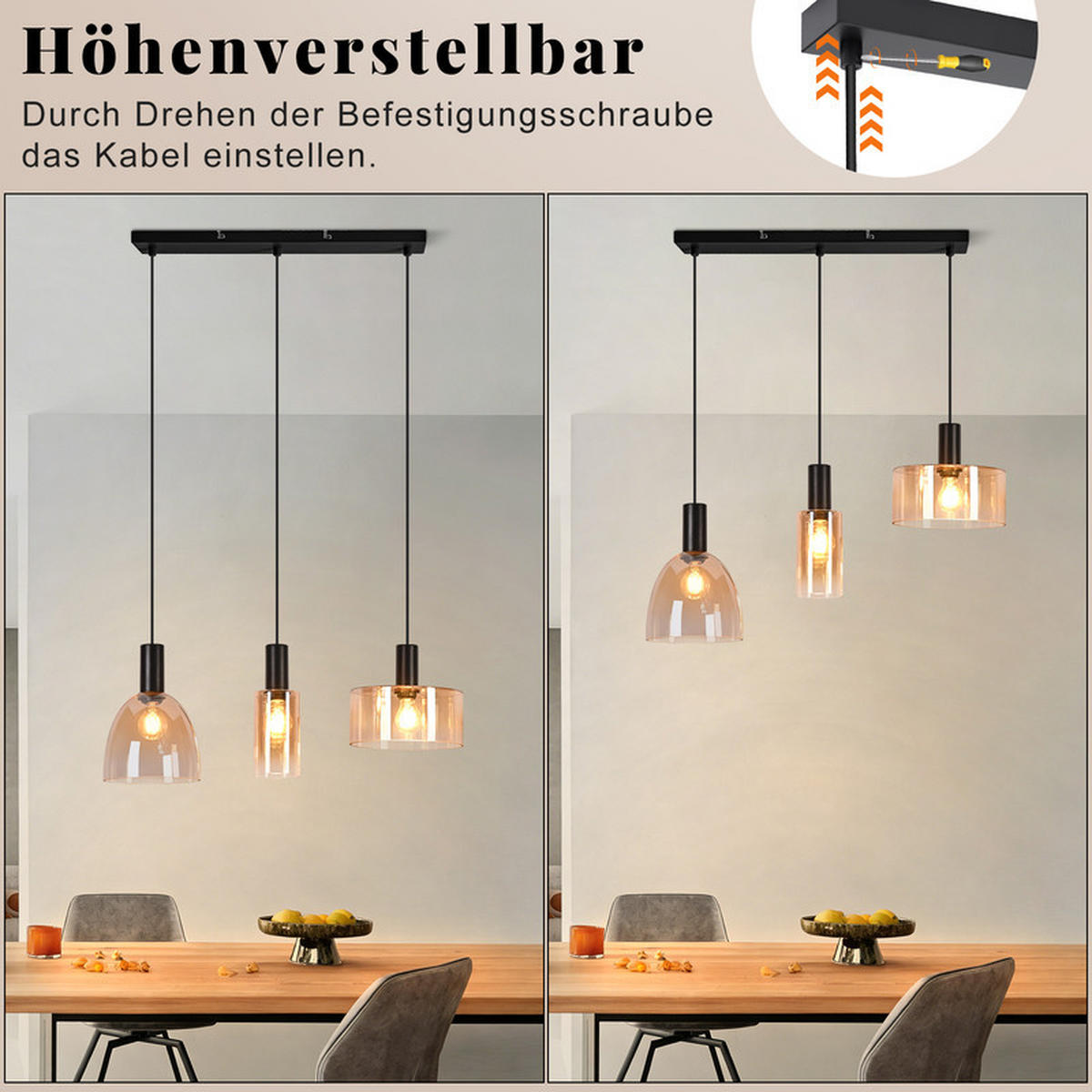 PENDELLEUCHTE 25/62.5/180.5cm - Schwarz, Metall (62.5/25/180.5cm) - Nettlife