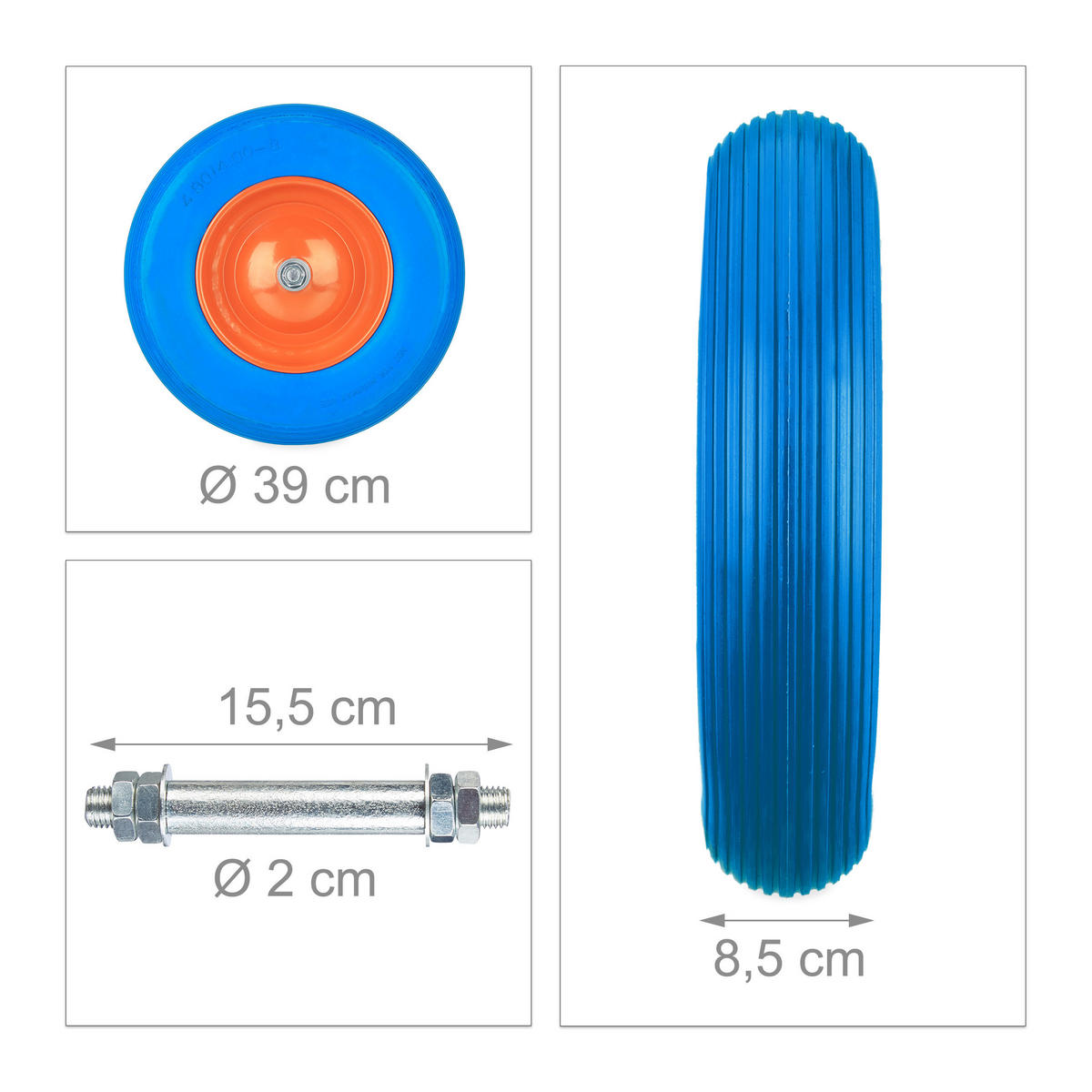 SCHUBKARRENRAD - Multicolor, Kunststoff/Metall (39/39/8.5cm) - Relaxdays