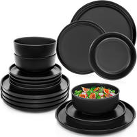 TAFELSERVICE MADEIRA- 18 teilig aus Steingut - Schwarz, Keramik (27/6/27cm) - Sänger