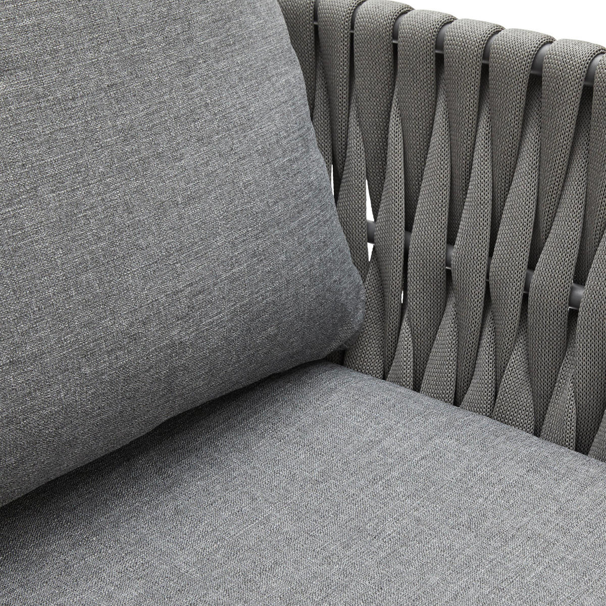 LOUNGEGARNITUR Mila Dunkelgrau Aluminium/Outdoorstoff - Dunkelgrau, Metall