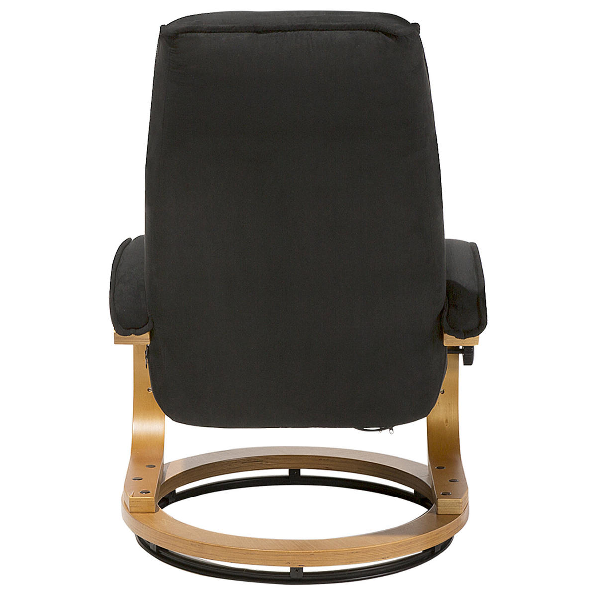 MASSAGESESSEL mit Fußhocker Polyester Schwarz Hero - Schwarz, Holz/Textil (50/102/75cm) - Beliani