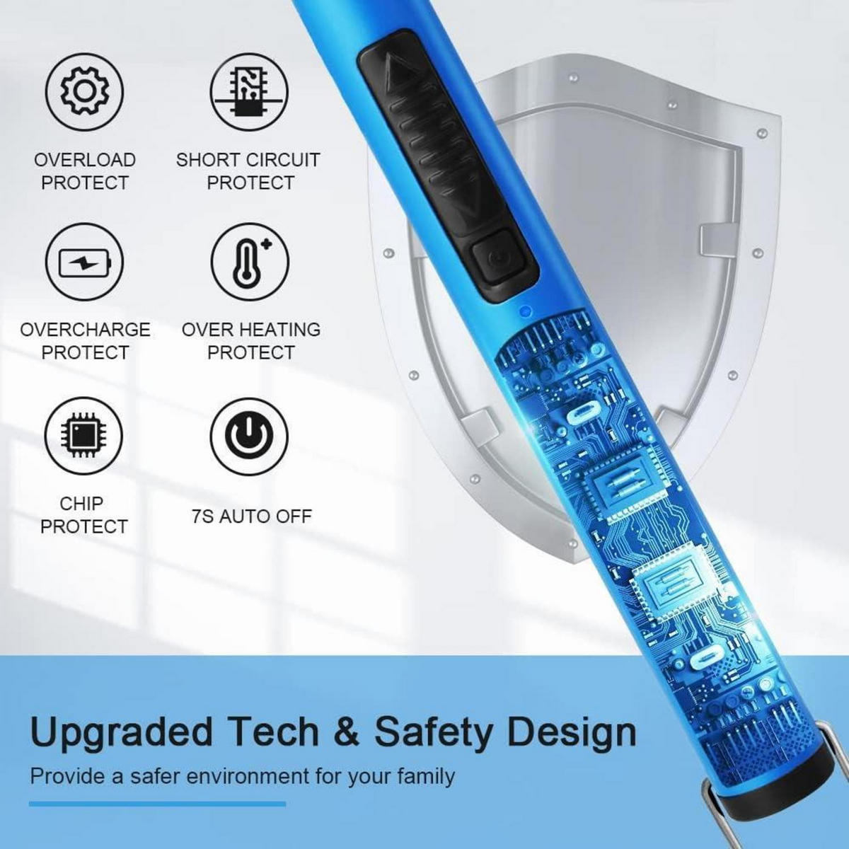 KERZENANZÜNDER elektrisch mit flexiblem Hals blau - Blau, Metall (4.3/1.7/26.8cm)