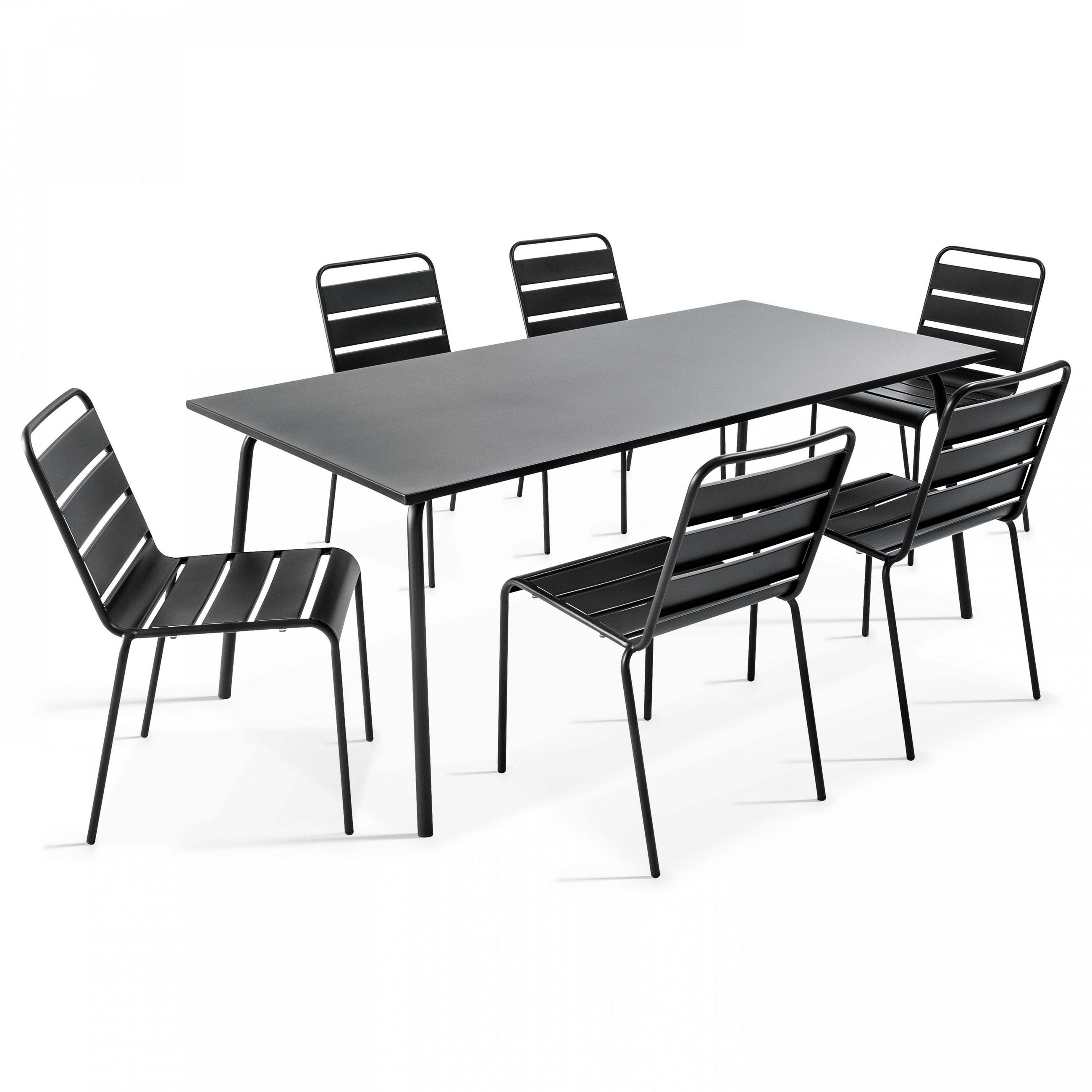 GARTENSET 7-tlg., Grau - Grau, Metall - Oviala