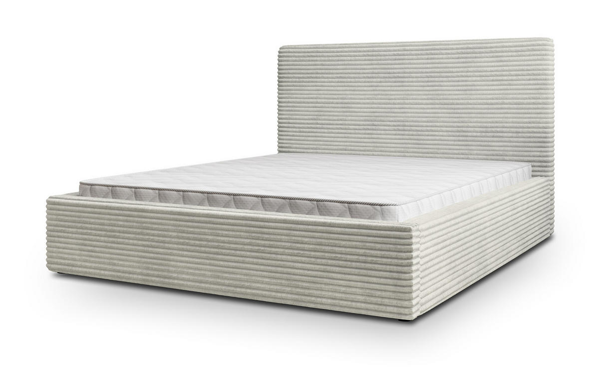 POLSTERBETT MIRETTI 160x200 cm mit Bettkästen - Hellgrau - Hellgrau, Holz (160/200cm) - MASSENO