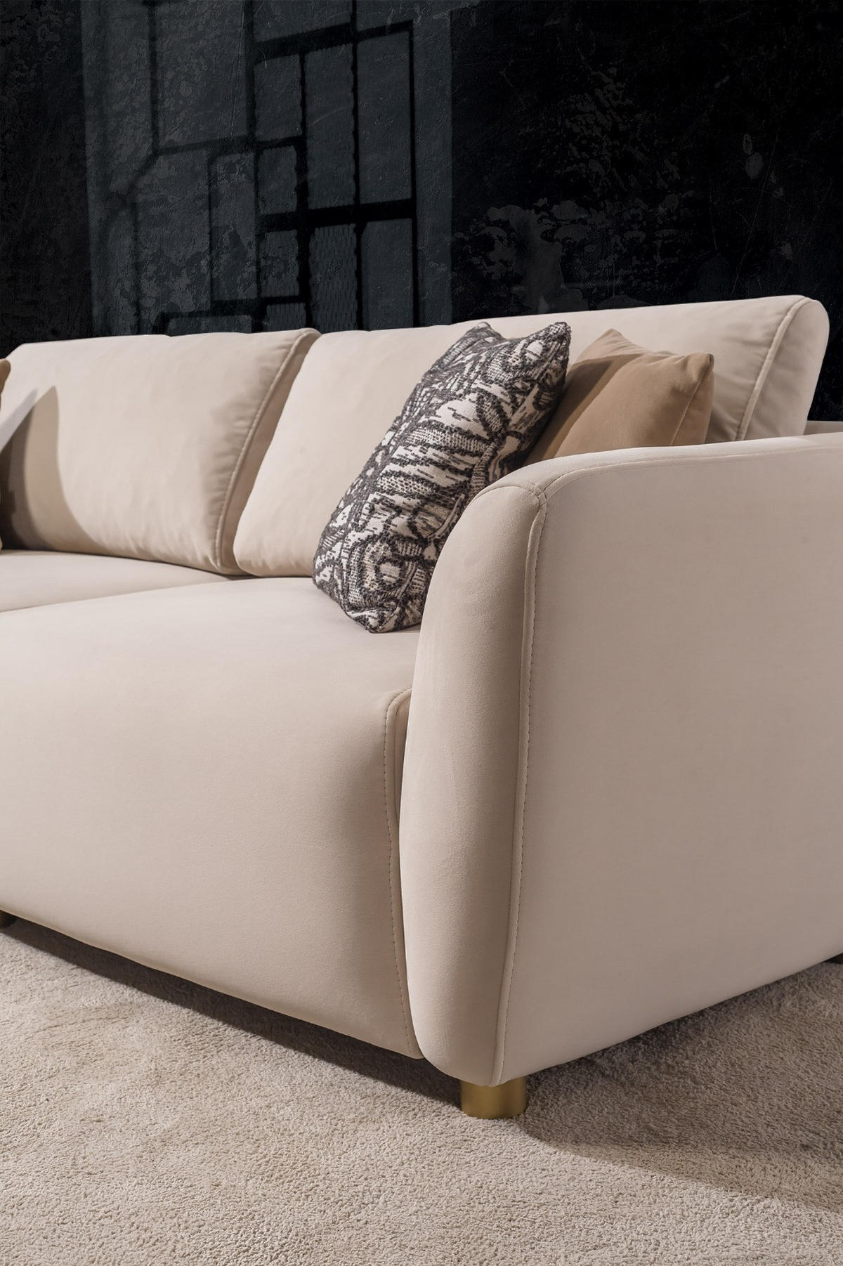 SITZGARNITUR Savana - Beige, Holz (250/93/100cm) - Villa Möbel