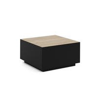 COUCHTISCH QUADRA - Schwarz/Sonoma Eiche, Holzwerkstoff (65/65/35cm) - Meblini