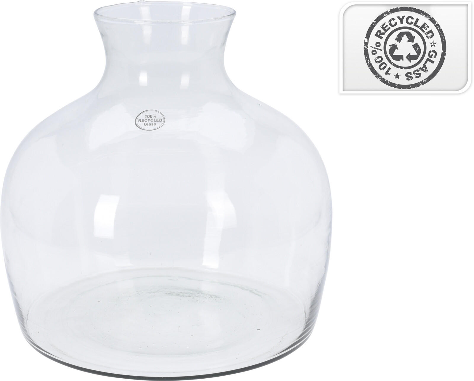 VASE Recycling Transparent 35.5/34.5/35.5 cm Glas - Transparent, Glas (35.5cm) - Mondex