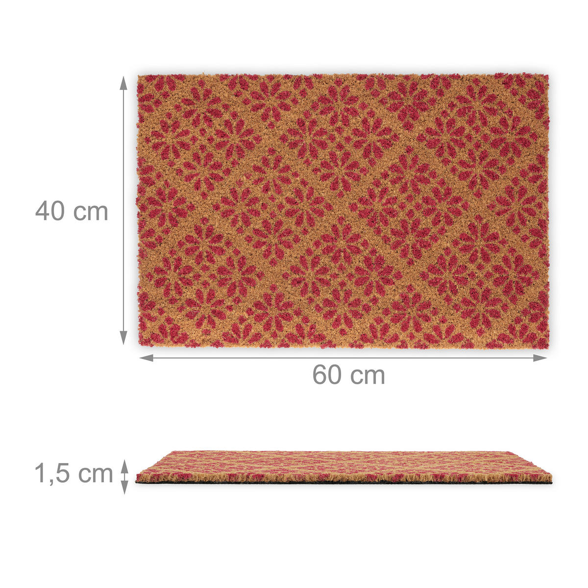 FUSSMATTE - Multicolor, Kunststoff/Textil (60/40cm) - Relaxdays