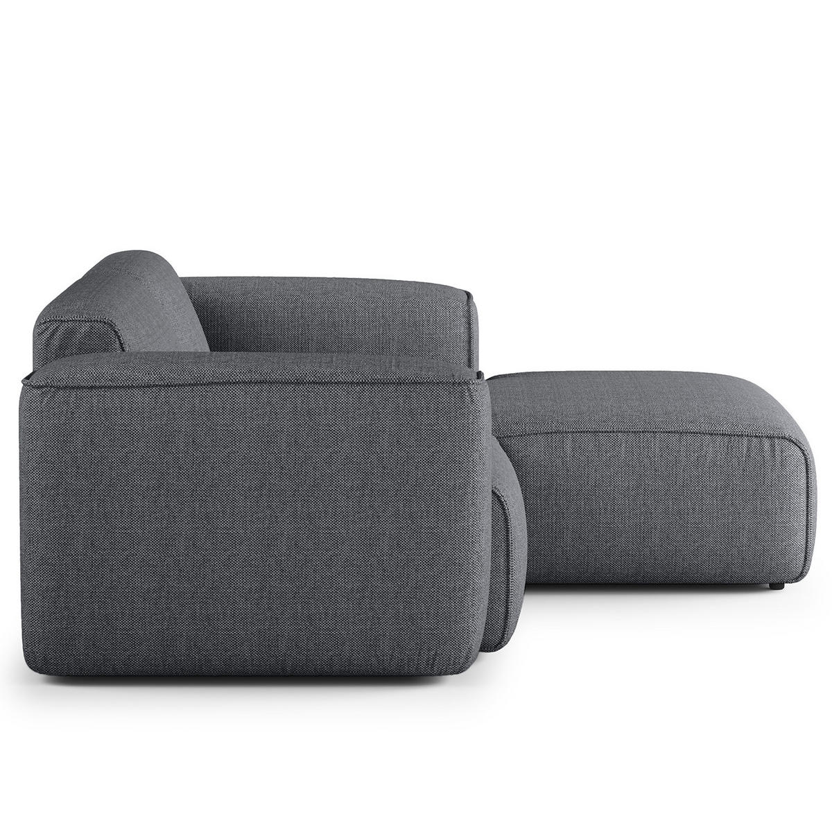 ECKSOFA mit XL-Longchair - Schwarz/Grau, Kunststoff/Textil (260/171cm) - home24