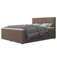 BOXBETT RENZO 200/200 cm mit Matratze und Topper, Hellbraun - Hellbraun, Holzwerkstoff/Textil (200/200cm) - Idohome