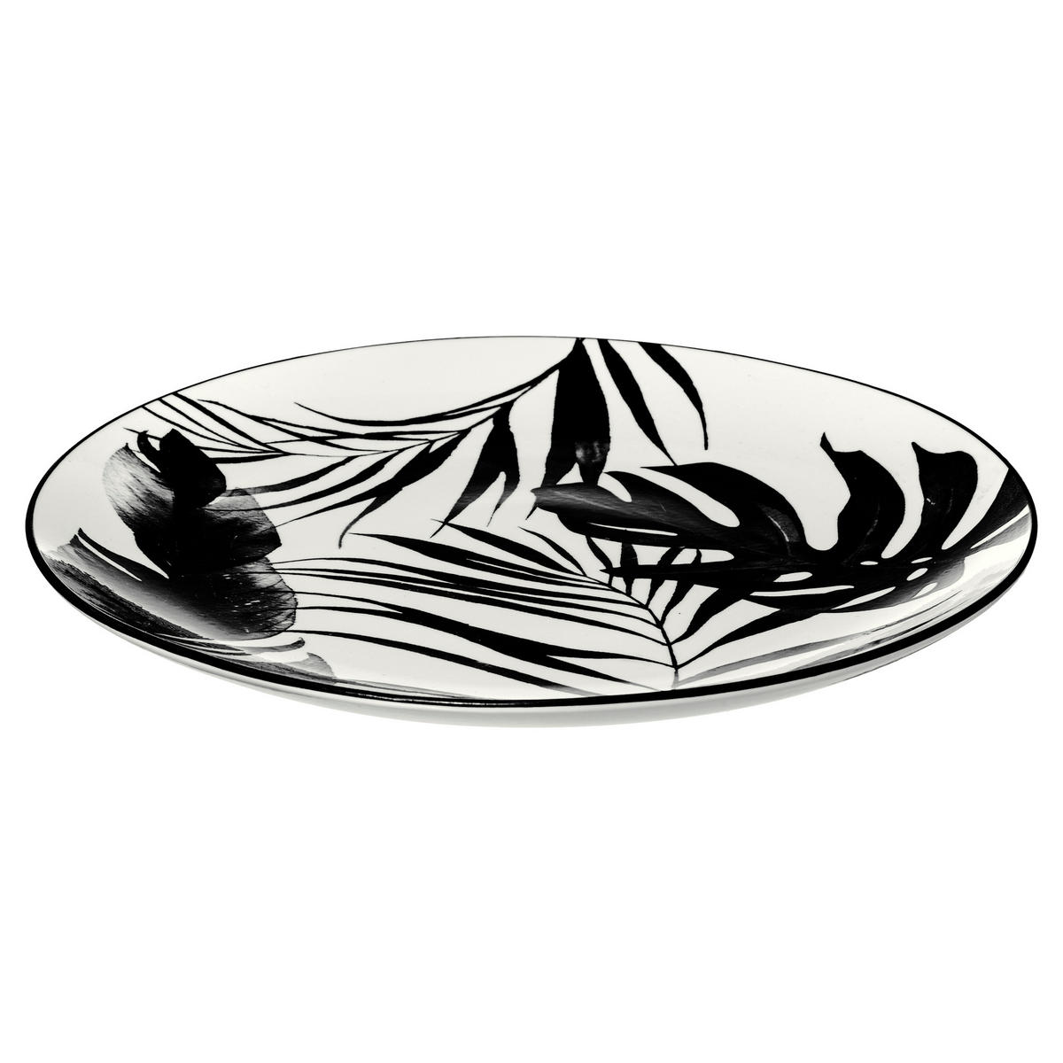 GESCHIRR-SET 18-teilig Palme Schwarz 26,6/26,6/2,5 cm - Multicolor, Keramik (26.6/2.5/26.6cm) - Secret de Gourmet