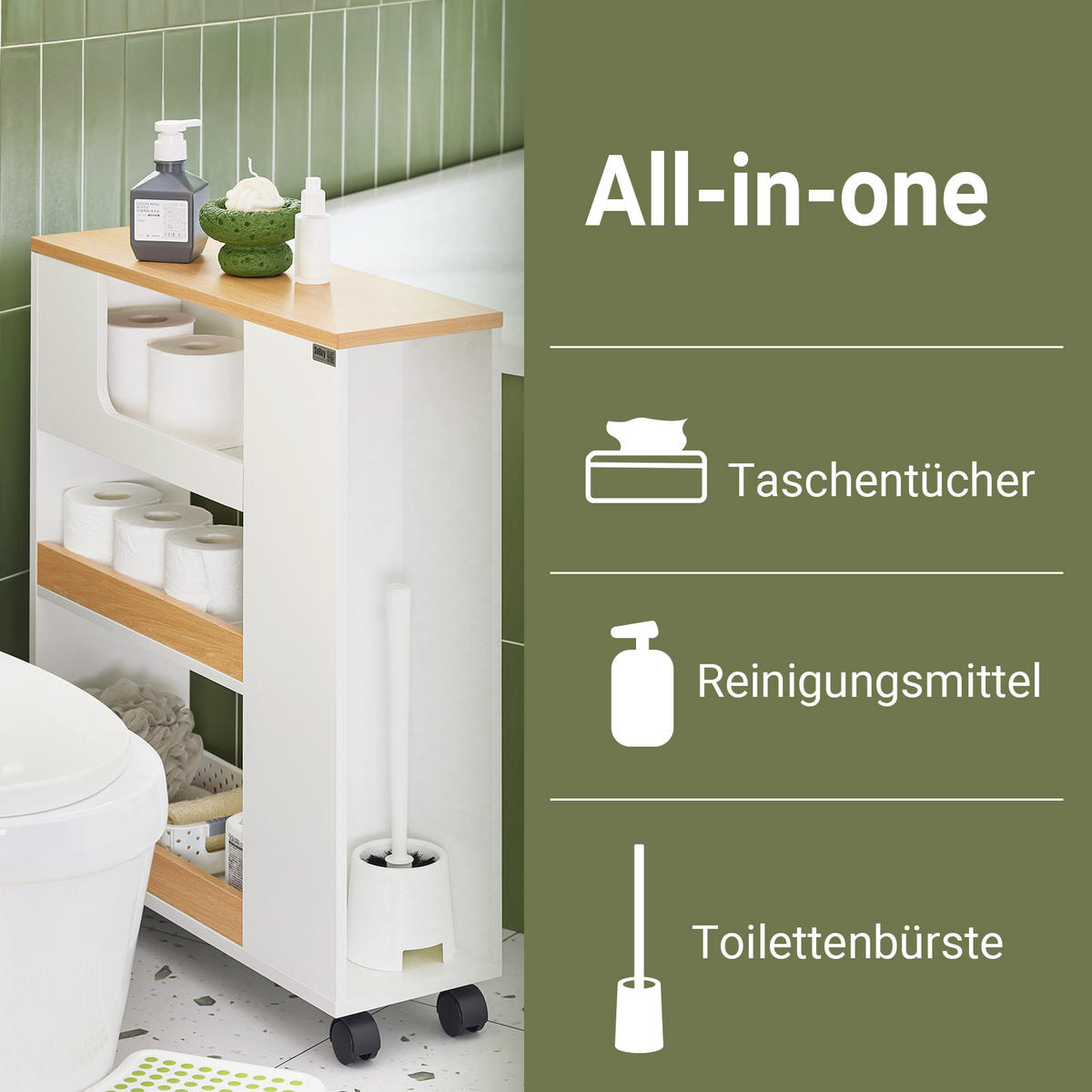 NISCHENREGAL Weiß - Weiß/Naturfarben, Holzwerkstoff (20/71/60cm) - SoBuy