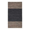 LEDERTEPPICH mit Webmuster 120/180 cm - Schwarz, Leder (120/180cm) - Homescapes