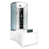 WHIRLPOOL Wanne Duschkabine ws K50-R00-WP 100x170 - Weiß, Glas/Kunststoff (98/225/170cm) - AcquaVapore by Sandra Jentho