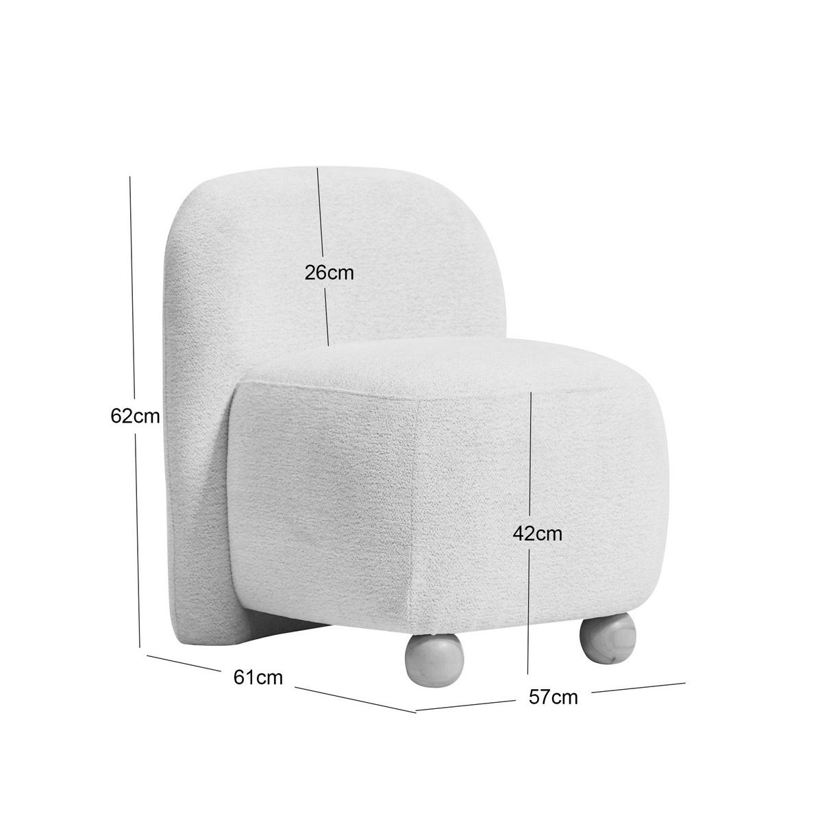 SESSEL Holz Beige - Rot, Holz (57/62/61cm) - Nordlys