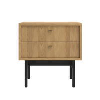 NACHTTISCH Olar Holzoptik Hickory Natur 55 cm - Beige/Goldfarben, Holzwerkstoff/Metall (55/57/38cm) - Selsey