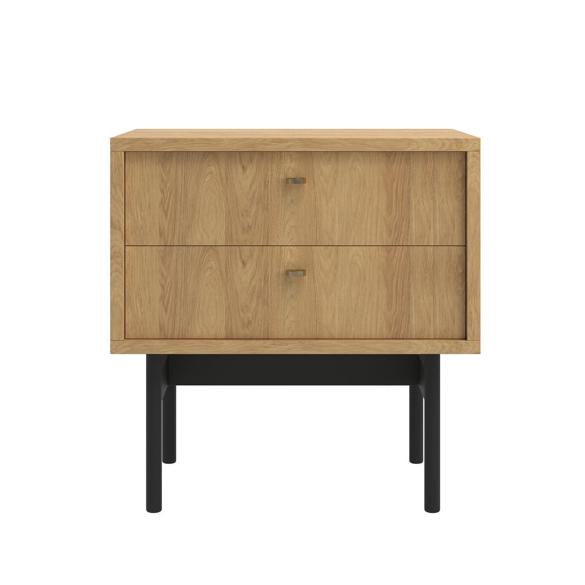 NACHTTISCH Olar Holzoptik Hickory Natur 55 cm - Beige/Goldfarben, Holzwerkstoff/Metall (55/57/38cm) - Selsey
