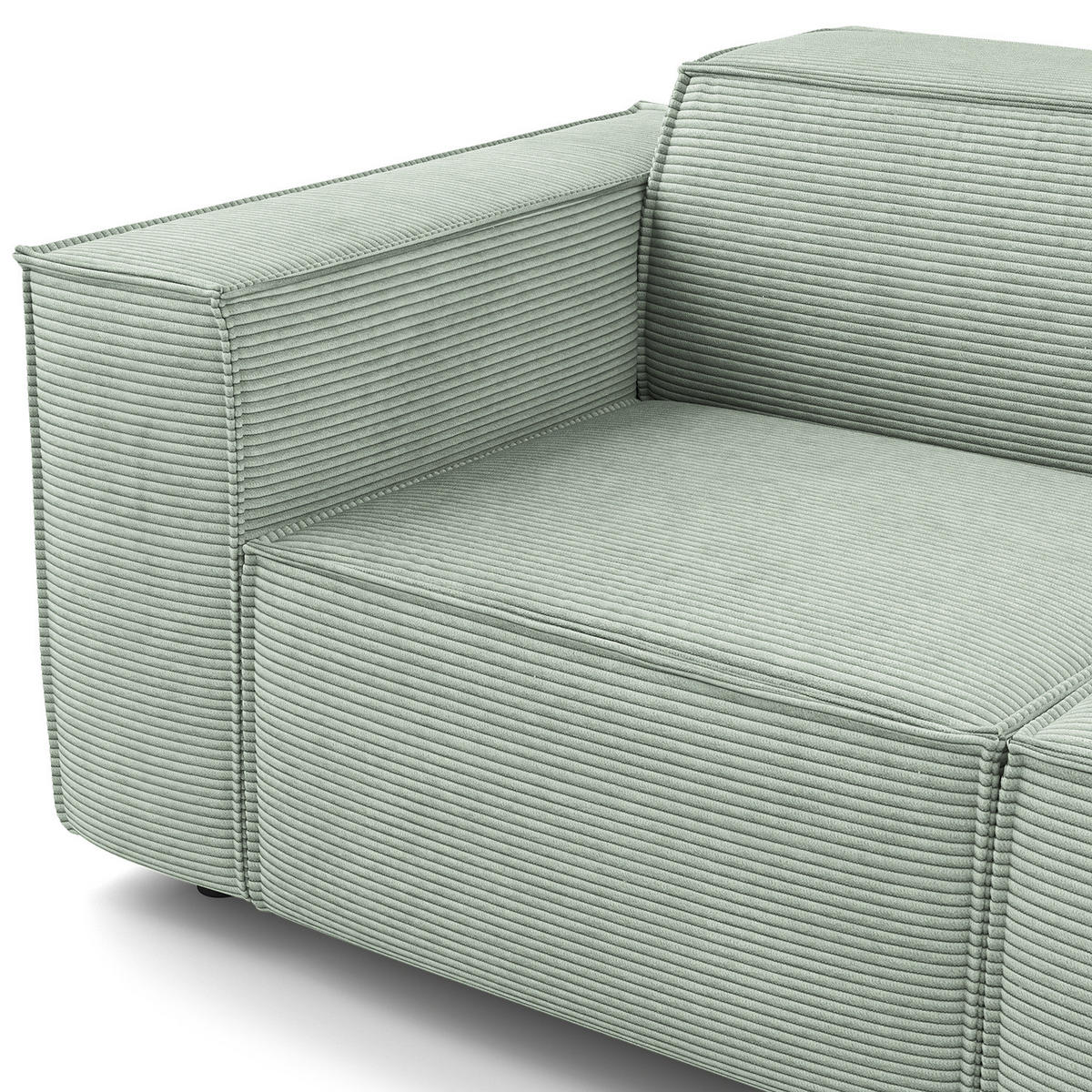 ECKSOFA mit Longchair - Schwarz/Mintgrün, Kunststoff/Textil (294/177cm) - home24