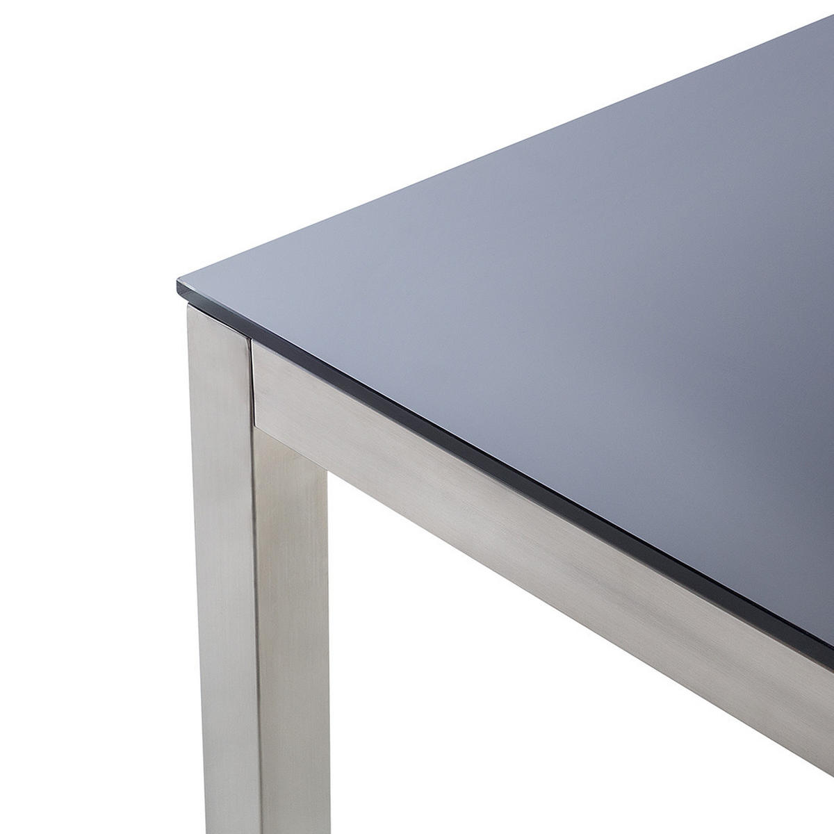 GARTENTISCH Glas schwarz 180/90 cm Grosseto - Silberfarben/Schwarz, Glas (180/90/76cm) - Beliani