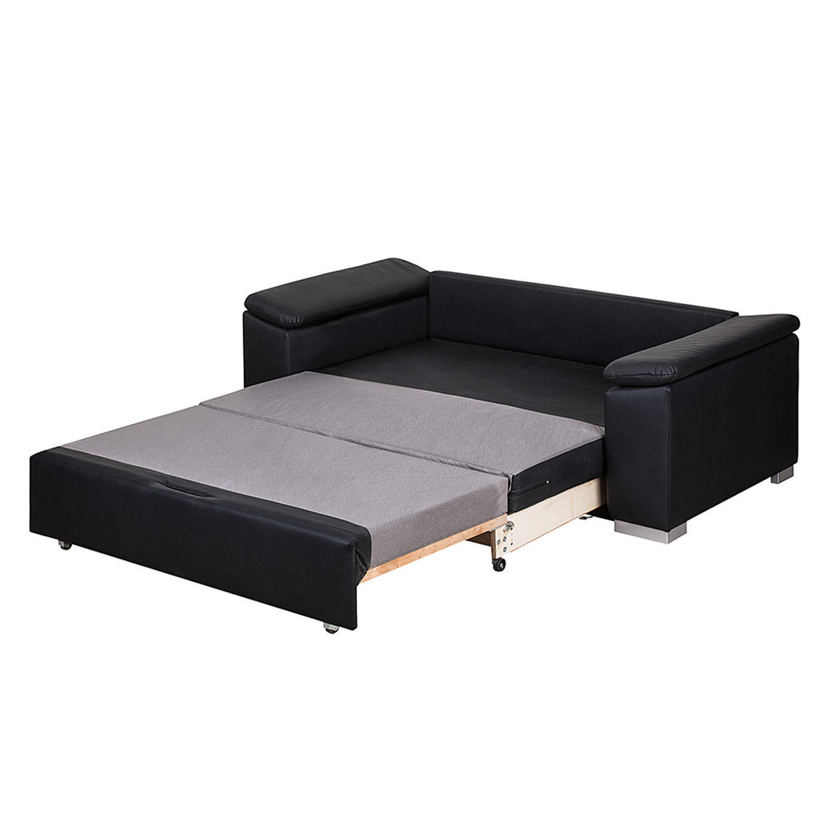 SCHLAFSOFA mit schräger Armlehne - Schwarz, Kunststoff (190/90/90cm) - home24