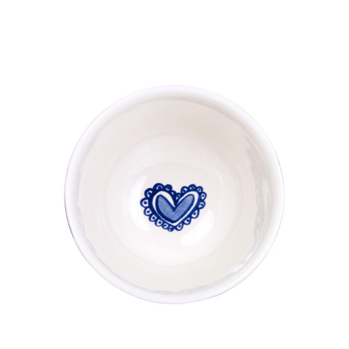 SCHALE Herz in weiß/blau - 14cm - Multicolor, Keramik (14.3/9/14.3cm) - Blond Amsterdam