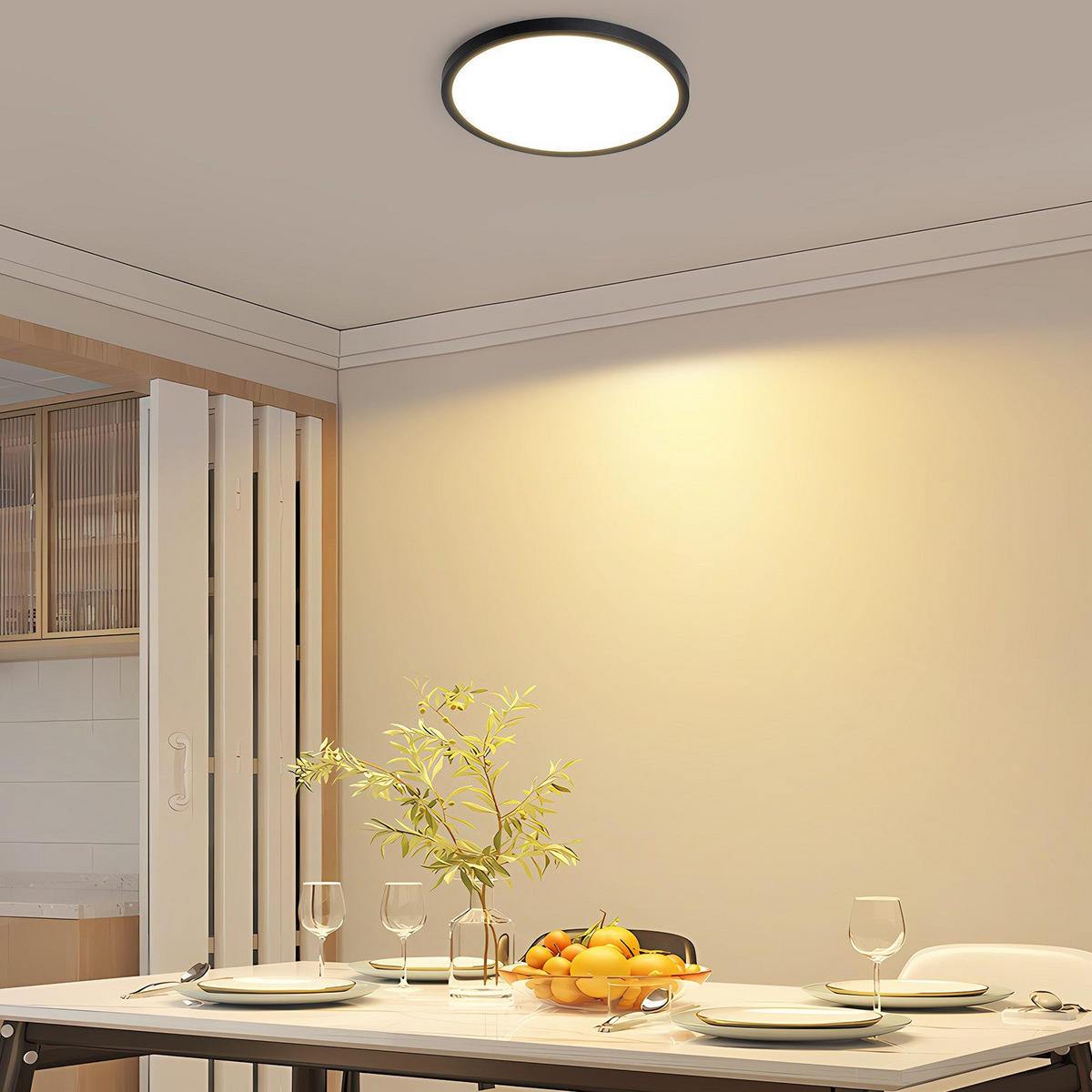 LED-DECKENLEUCHTE Malinowski 18/18/2.6 cm - Schwarz, Kunststoff (18/18/2.6cm) - Nettlife