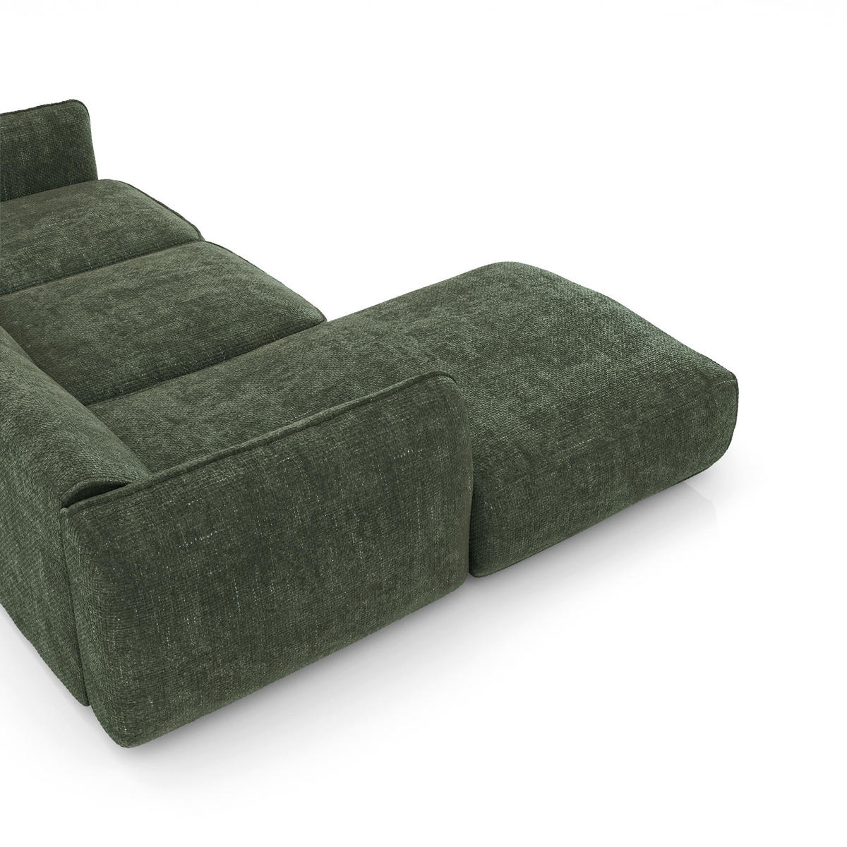 ECKSOFA LINKS Rastervelours Olivgrün 272cm - Olivgrün, Textil (165/272cm) - Sia Home