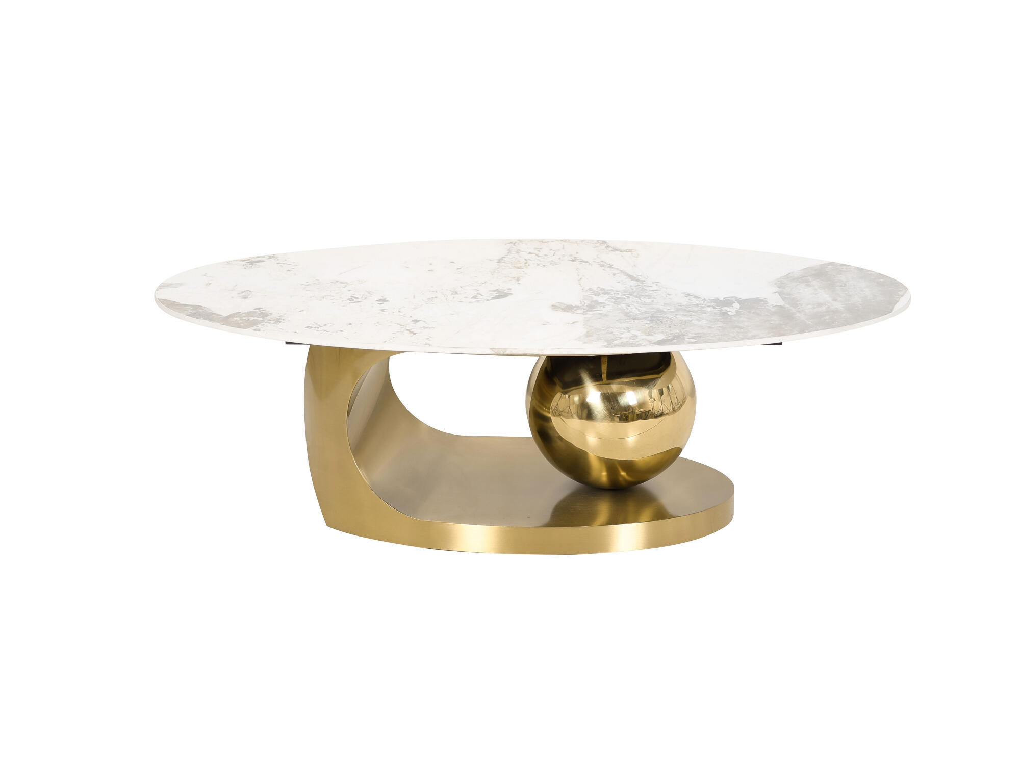 COUCHTISCH MODIG Weiß 130x70x42 cm - Weiß, Stein (70/130/42cm) - FURNLUX