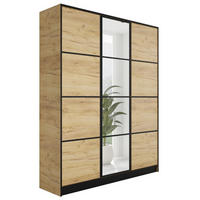 KLEIDERSCHRANK EDEN 3-Türen v2 - 156,4x205x39 cm - Eiche Craft Gold - Honigeiche, Holzwerkstoff (156.4/205/39cm) - Kier Furniture