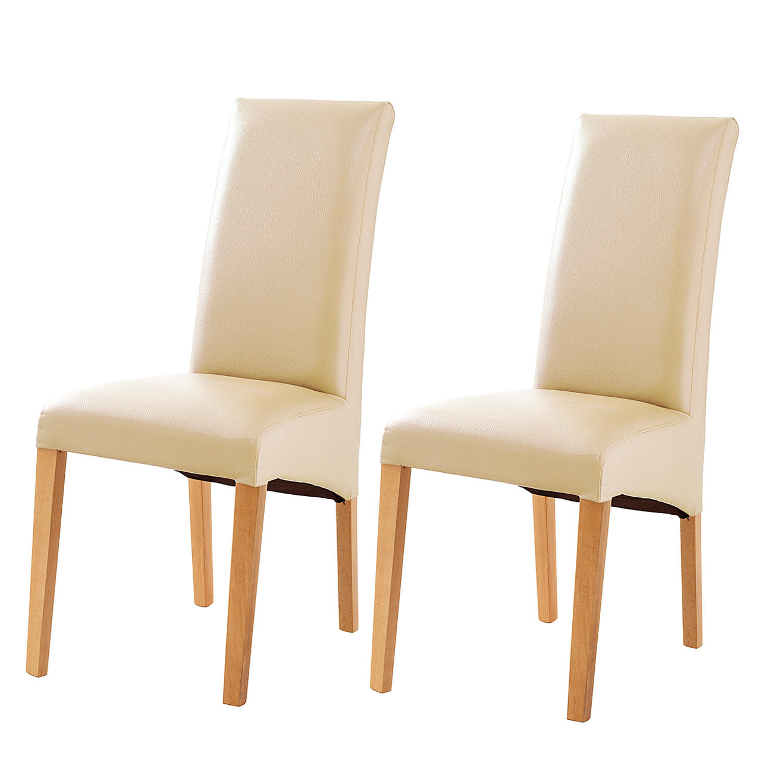 HOME24 Polsterstuhl Foxa (2er-Set) - Beige, Holz/Kunststoff (46/101/57cm) - home24