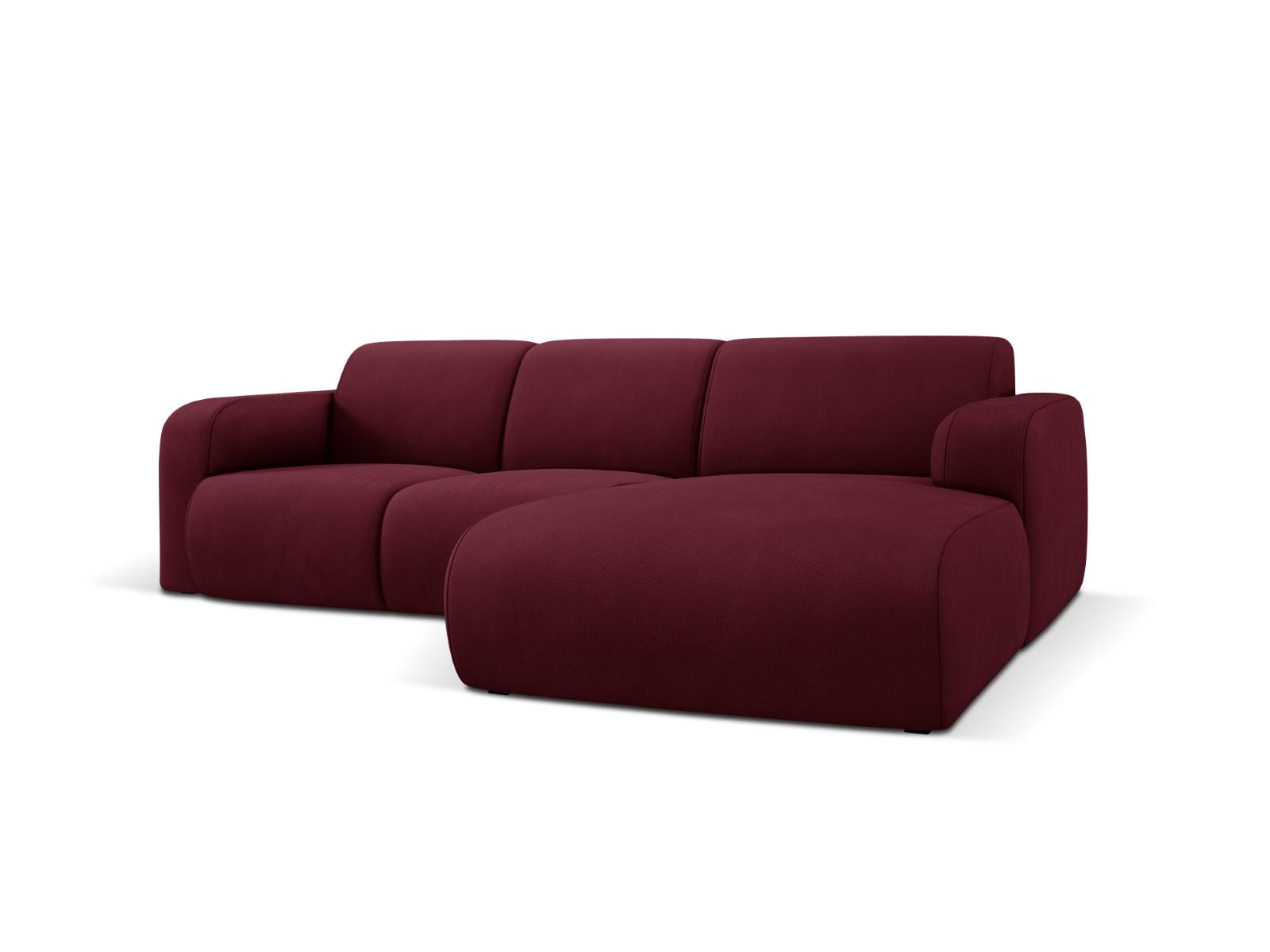 ECKSOFA rechts Molino aus strukturiertem Stoff burgundfarben 4 Sitzplätze - Bordeaux, Textil (170/250cm) - Micadoni