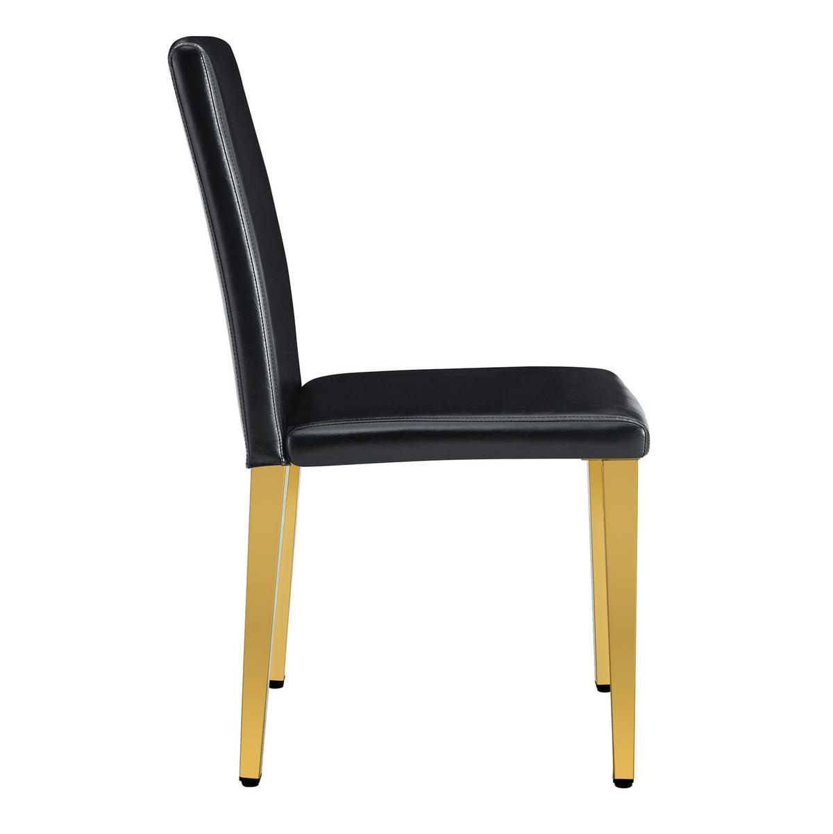 ESSZIMMERSTUHL 2er-Set PU-Leder Schwarz Gold - Schwarz, Metall (47/90/41.1cm) - Meubliv