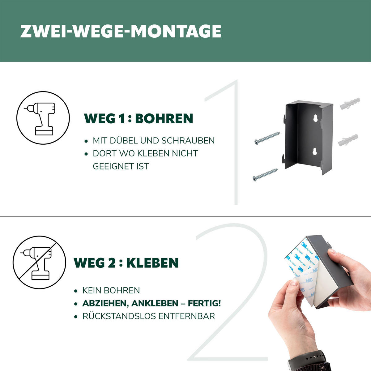 WAND-KOSMETIKEIMER, grau - Grau, Metall (16/24/23cm) - bremermann