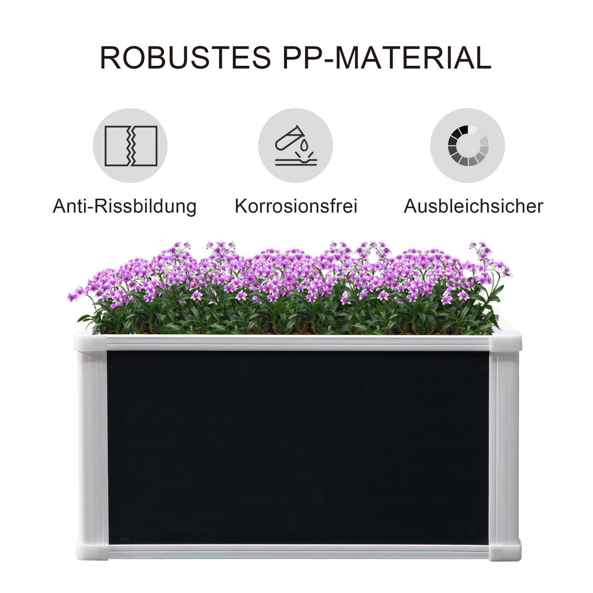 HOCHBEET, Grau, 60 x 60 x 30 cm - Grau, Kunststoff (60/30/60cm) - Outsunny