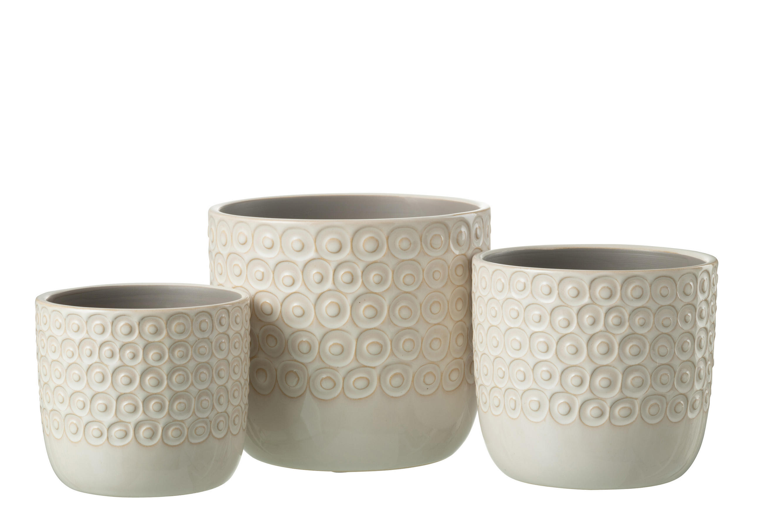 BLUMENTOPF KUGEL - Töpferei - Weiß - L - Ø 17 cm - Weiß, Keramik (17/15cm) - J-Line