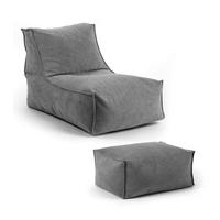 SITZSACK mit Hocker Der Gelassene - Anthrazit, Textil (60/65/150cm) - Mokebo