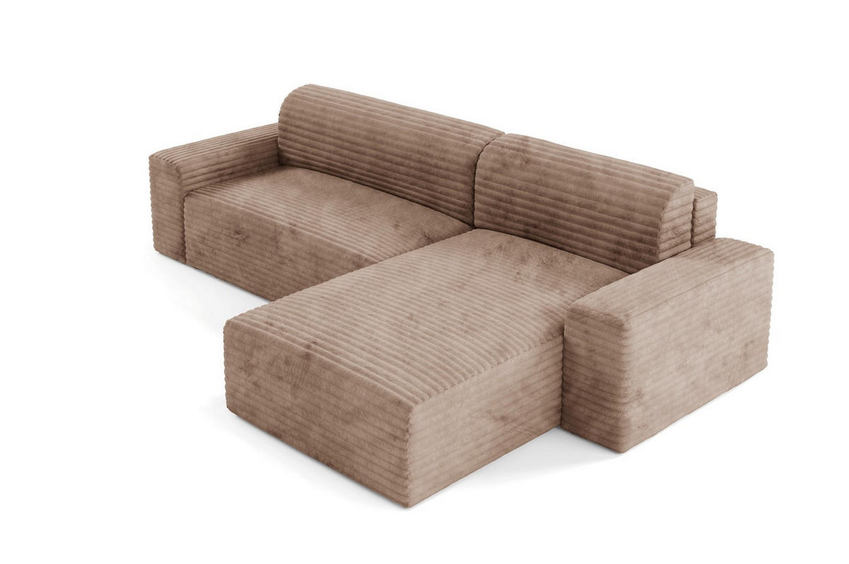 ECKSOFA mit Schlaffunktion Beige - Beige/Schwarz, Holz/Holzwerkstoff (300/185cm) - Furnisell