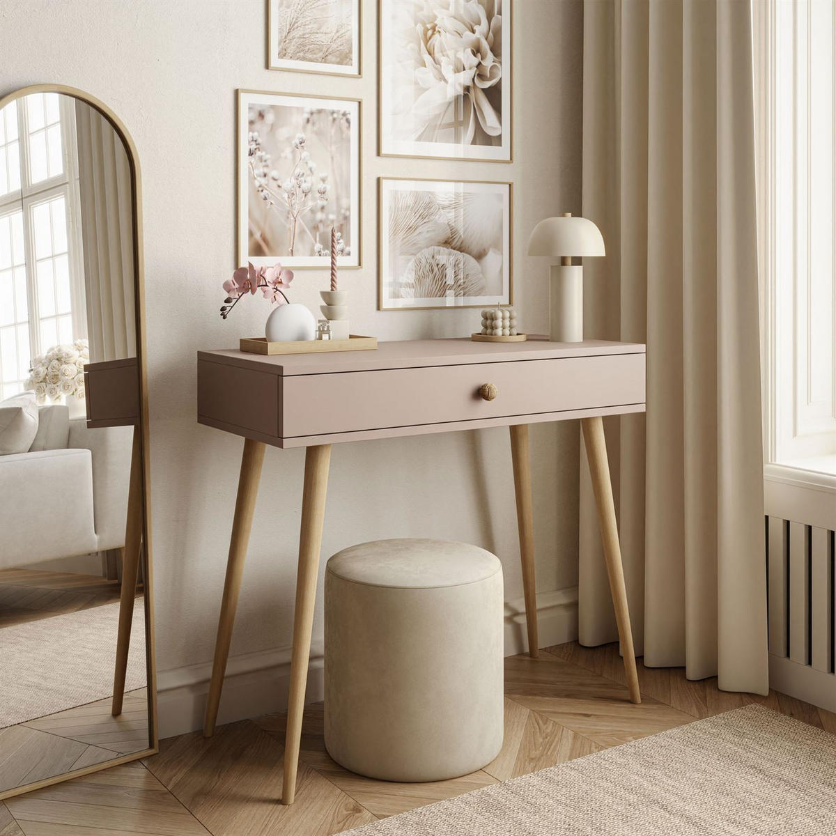 KONSOLE mit Schublade HARMONY Macchiato - Cappuccino, Holzwerkstoff (39/90/80cm) - Lookway